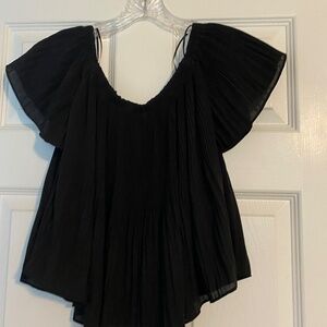 Plisse off the shoulder top